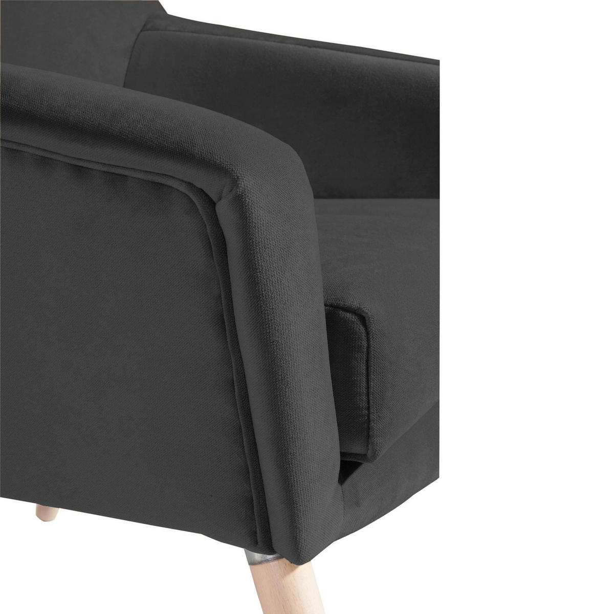 SESSEL Kachka Bezug Samtvelour Buche natur / anthrazit - Anthrazit, Kunststoff (71/81/67cm) - 58aufmkessel