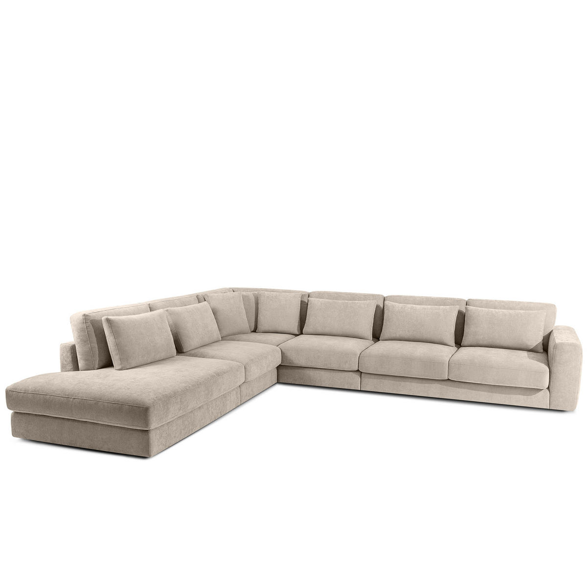 ECKSOFA XL links VERUS - Creme, Holz/Holzwerkstoff (377/328cm) - KONSIMO®
