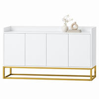 SIDEBOARD grifflos 120 x 30 x 80 cm Weiß 4-türig - Weiß, Holzwerkstoff (120/80/30cm) - Meubliv
