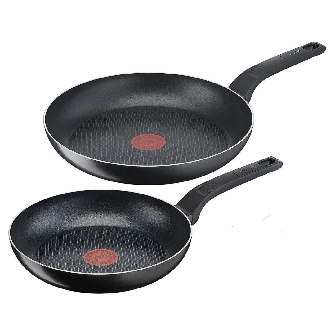 PFANNENSET Taste 2-tlg 20 cm 28 cm Antihaft induktionsgeeignet Bratpfannen Schwarz - Schwarz, Kunststoff/Metall - Tefal
