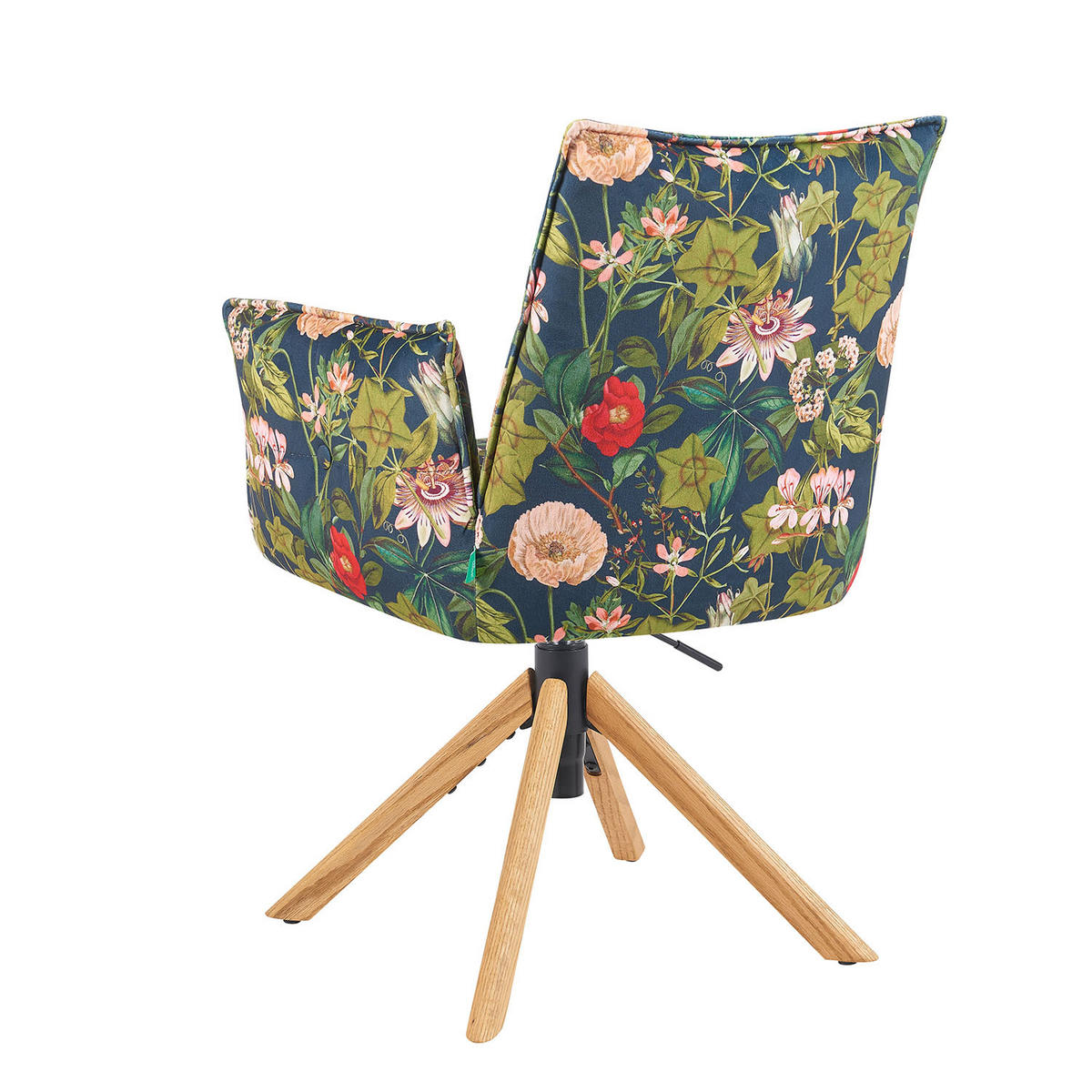 BÜROSTUHL Mika-Leya - Honigeiche/Multicolor, Eichenholz/Holz (60/89/63cm) - DUBI Möbel