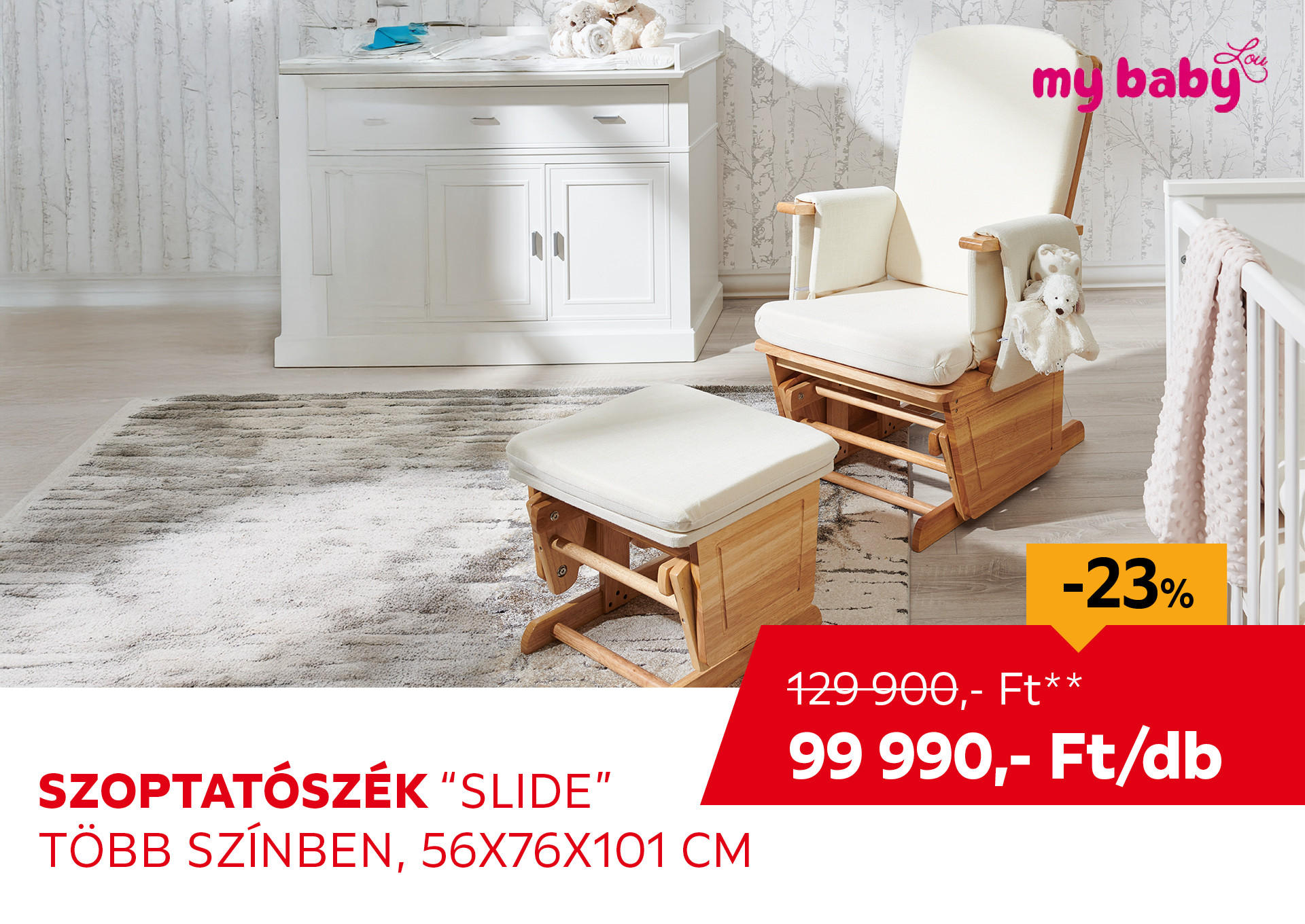 SZOPTATÓSZÉK "SLIDE" 56X76X101 CM Kiemelt termék 129900 Ft.- helyett 99990 Ft.-