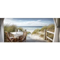 GLASBILD 125x50 cm Strand maritim - Beige, Glas (125/50cm) - artissimo