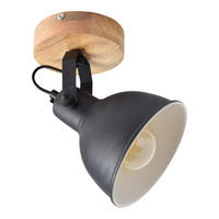 DECKENSTRAHLER Woody Schwarz - Schwarz, Metall (20/21/20cm) - Urban Interiors