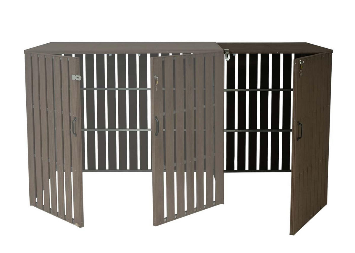 MÜLLTONNENBOX ERWEITERUNG Braun - Braun, Metall (76/115/100cm) - MCW