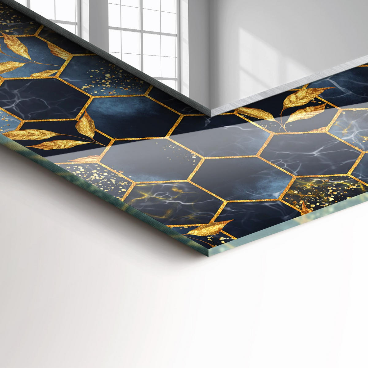 SPIEGEL 80 x 60 cm Rechteckig mit Aufdruck - Anthrazit, Glas (80/60/0.4cm) - TULUP