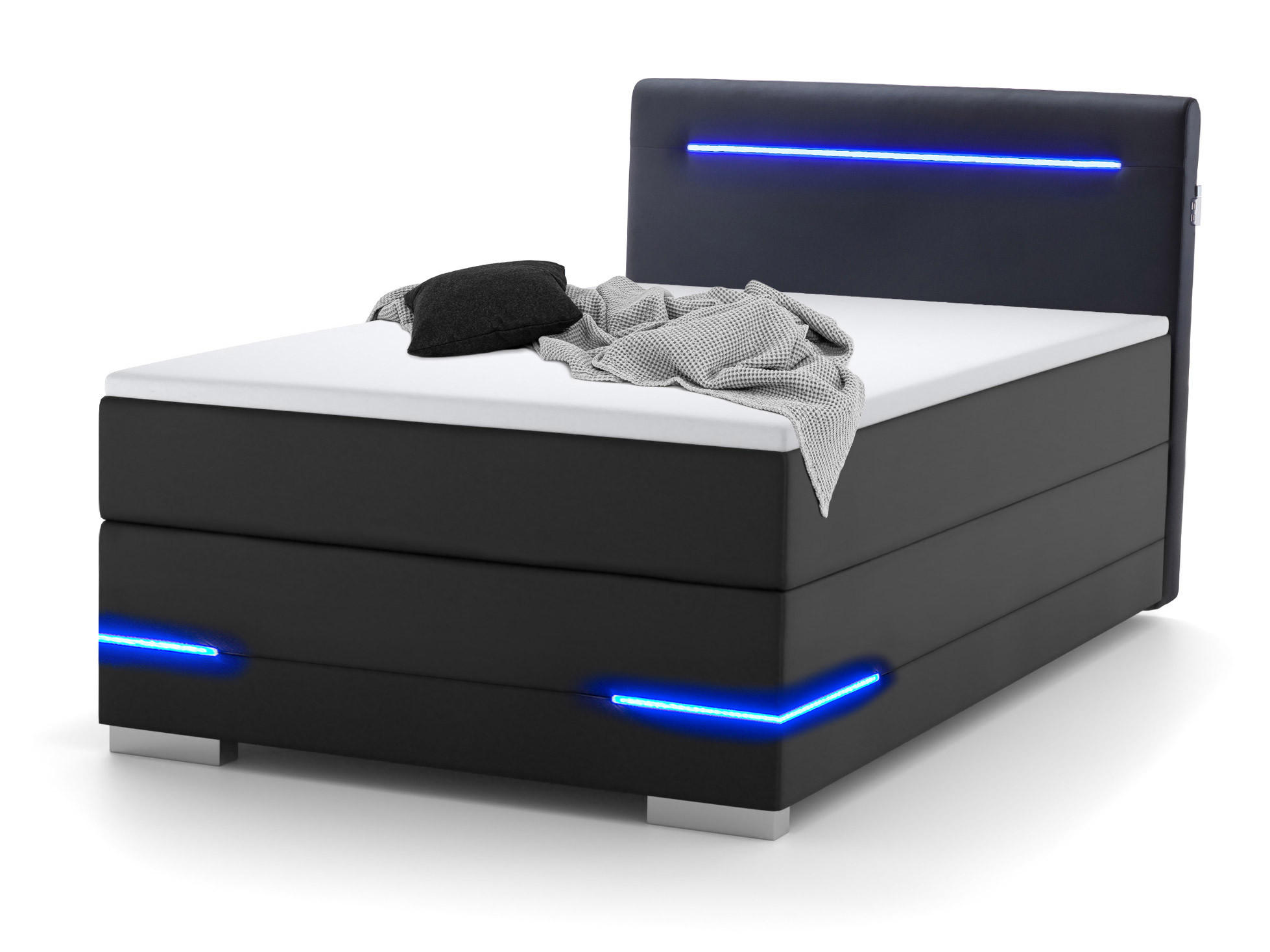 BOXBETT Lennox schwarz 90/200 cm - Schwarz, Textil (90/200cm) - wonello