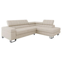 ECKSOFA Laris Premium, Seite: Rechts - Beige/Schwarz, Holz/Textil (271/203cm) - MIRJAN24