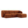 ECKSOFA Rechts Samt Stoff Orange - Terracotta/Schwarz, Holzwerkstoff/Kunststoff (248/166cm) - Makamii