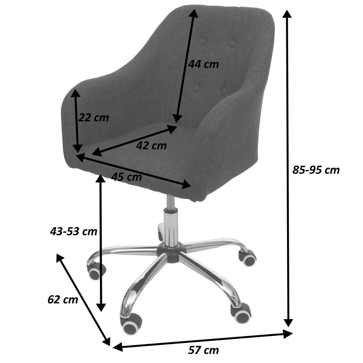 BÜROSTUHL Schwarz - Schwarz, Textil (57/95/62cm) - MCW