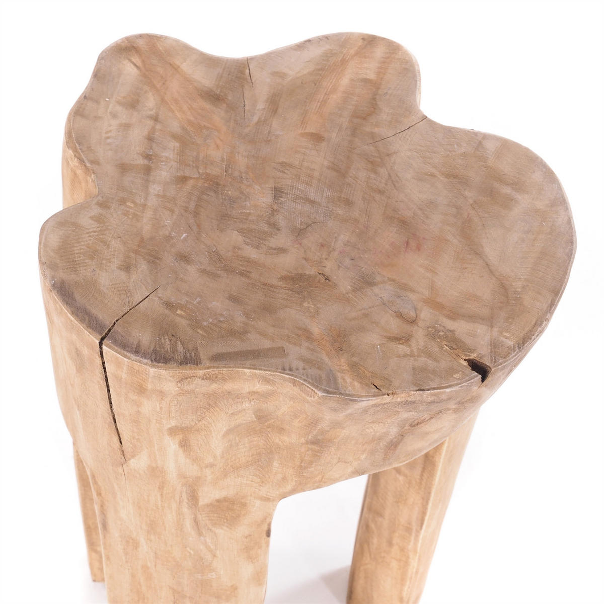 HOCKER LOG Wurzelholz massiv naturfarben - Naturfarben, Holz (29/41/29cm) - DESIGN DELIGHTS