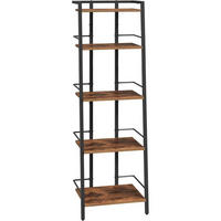 LEITERREGAL 5 Ebenen Vintagebraun und Schwarz 40 x 30 x 130 cm - Braun, Holzwerkstoff (30/130/40cm)