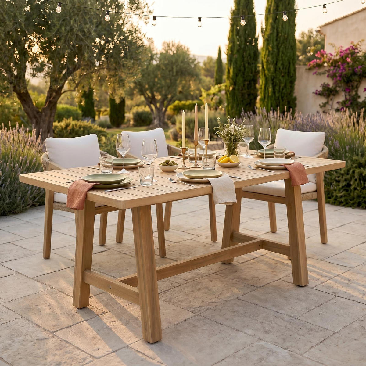 GARTENTISCH SANYA natur - Naturfarben, Holz (90/170/76cm) - IDIMEX