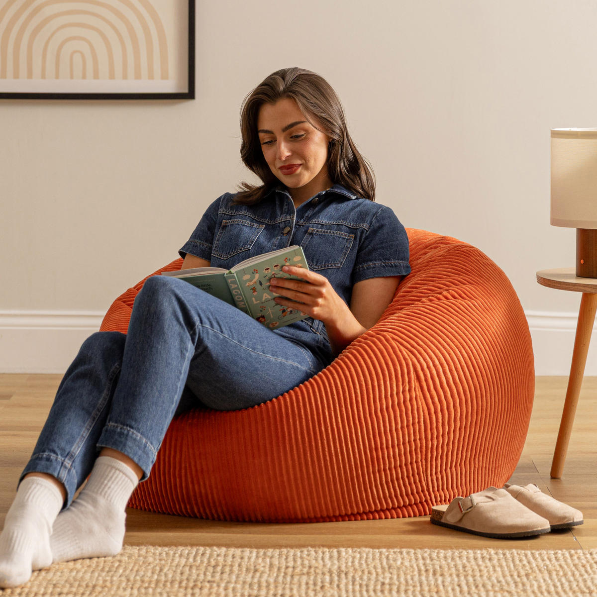 SITZSACK Klassisch Kingston, Cord - Terracotta, Textil (85/50/85cm) - icon