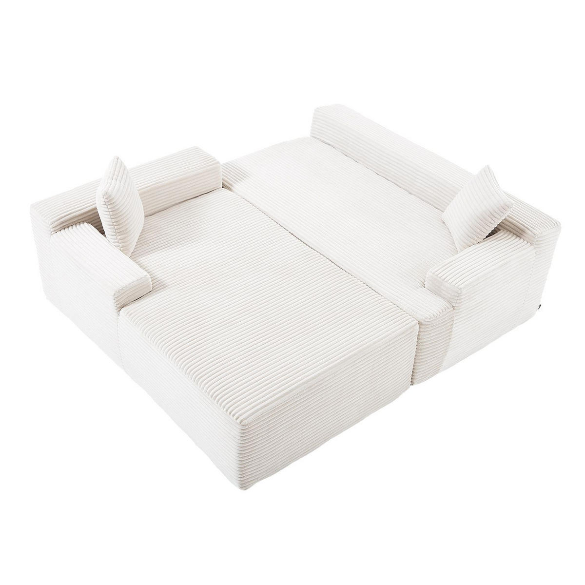 SOFA Coredo creme Cord - Creme, Textil (155/250cm) - Juskys