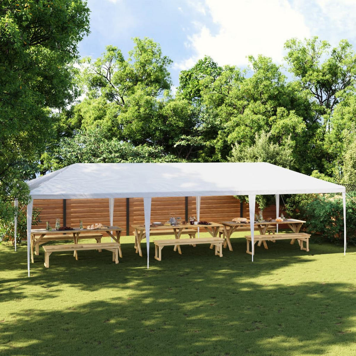 PARTYZELT 4/9 M Weiss - Weiß, Kunststoff (900/270/400cm) - vidaXL