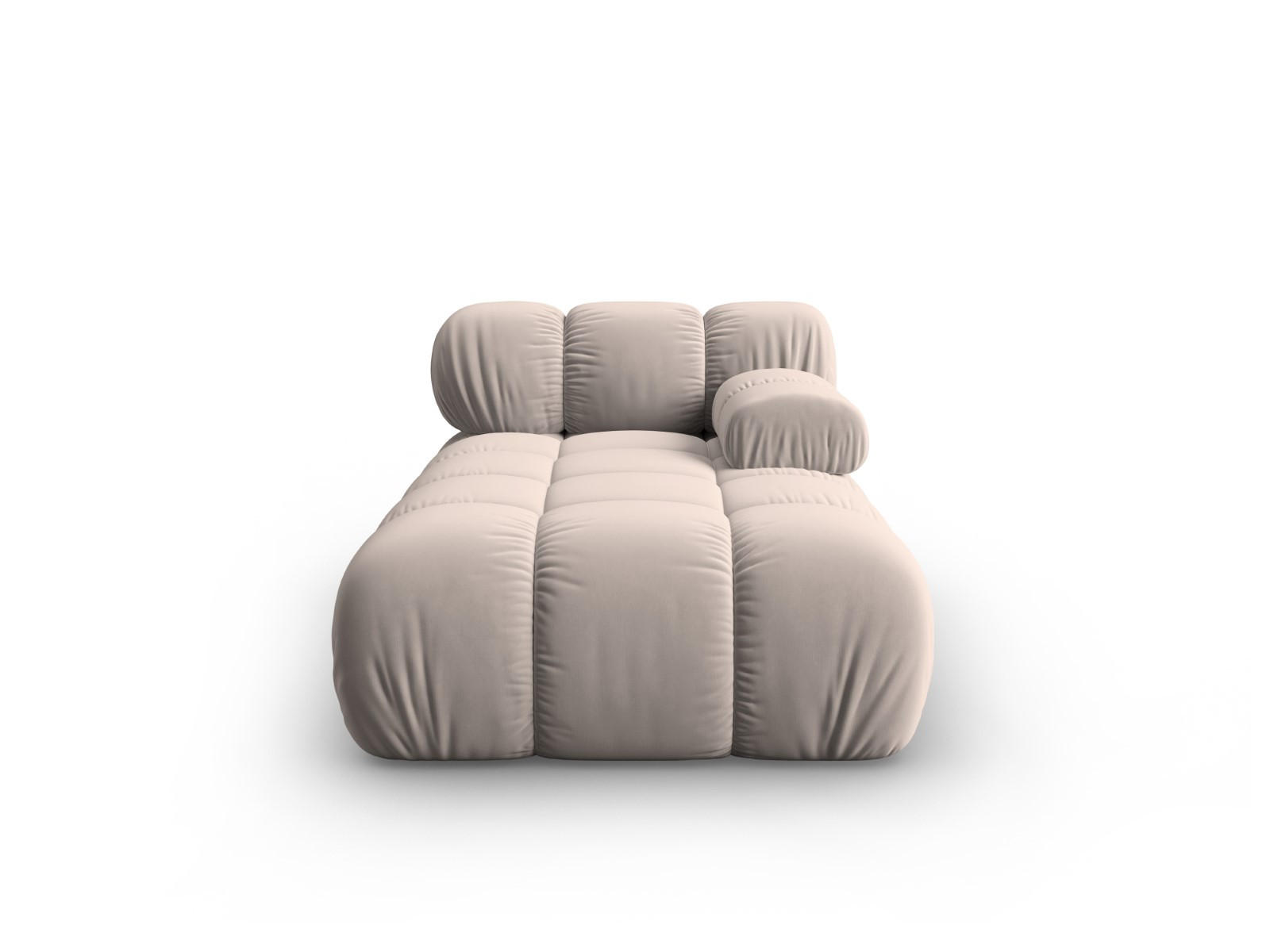 CHAISELONGUE rechts Bellis aus Samt beige - Beige, Textil (97/62/157cm) - Micadoni