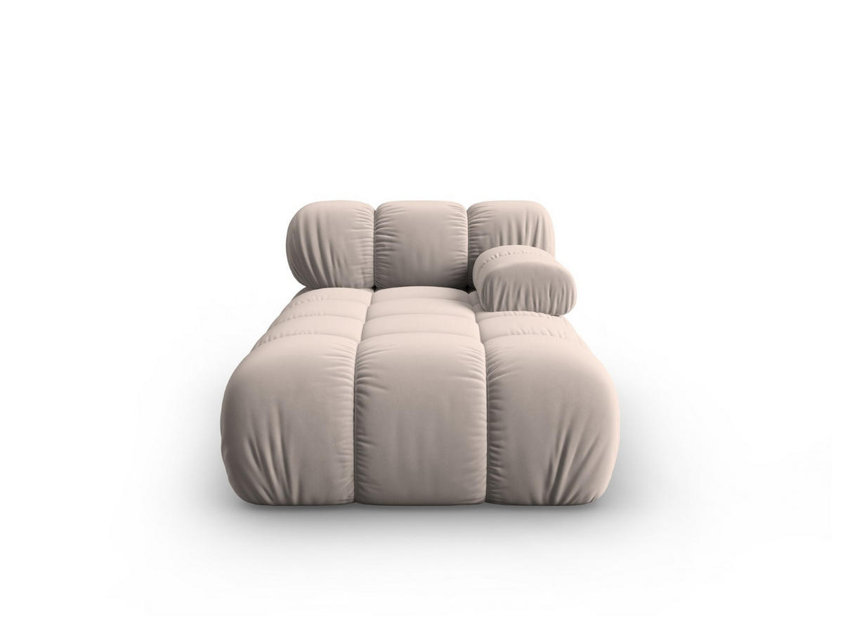 CHAISELONGUE rechts Bellis aus Samt beige - Beige, Textil (97/62/157cm) - Micadoni