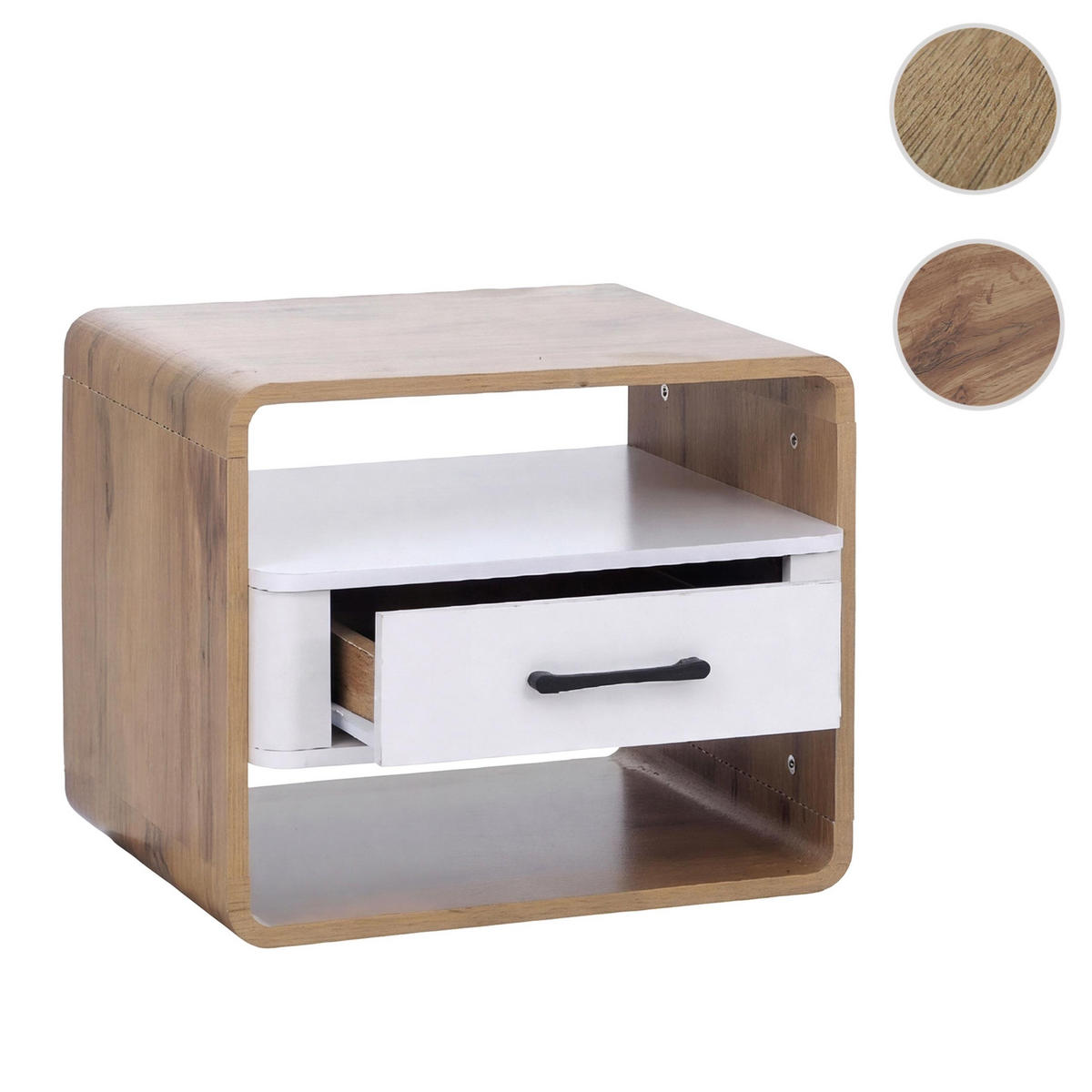 NACHTTISCH organisch Weiß - Weiß, Holz (48/40/44cm) - MCW