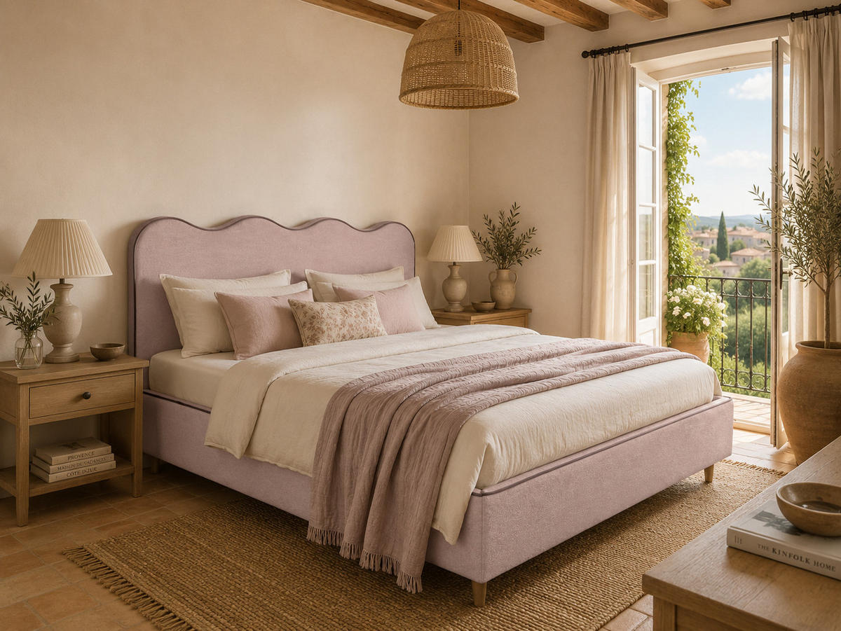 POLSTERBETT COCO 180x200 cm Hellrosa mit Bettkasten Bonellmatratze H3 - Hellrosa, Textil (180/200cm) - KS Home Concept