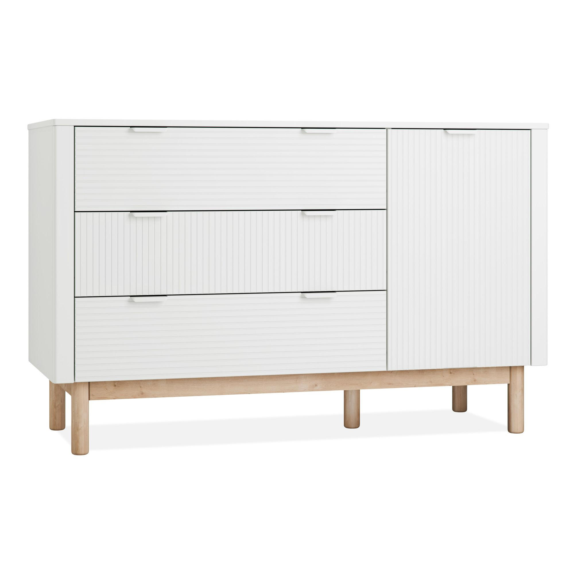 WICKELKOMMODE Kombikommode LOTTI - Weiß, Holz (145/91/53cm) - KONSIMO®
