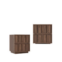 NACHTTISCH 2 SCHUBLADEN Kairo Walnuss 50 cm x 55 cm 2er-Set - Walnussfarben, Holzwerkstoff (50/55/40cm) - Klast Home