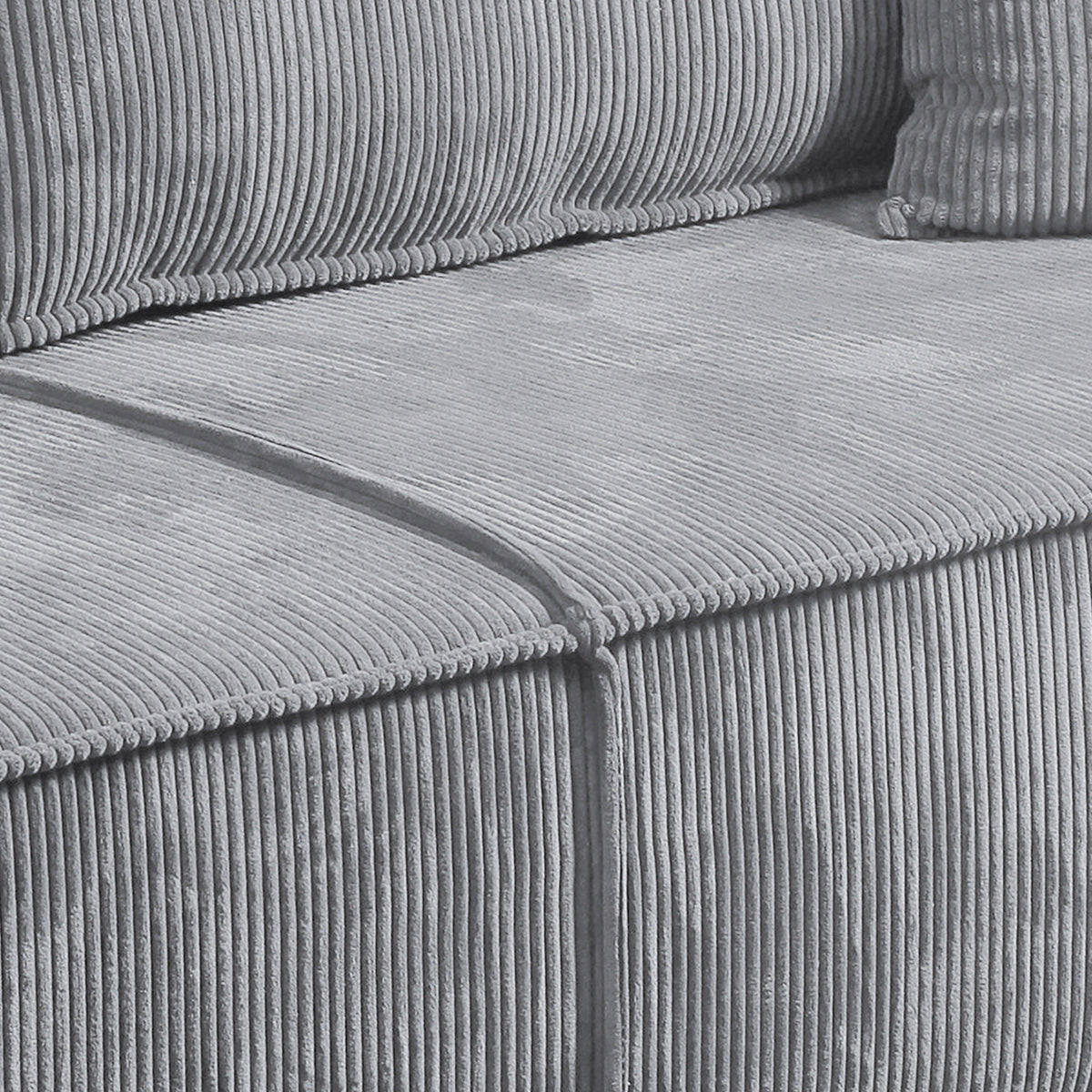 SOFA Isaac 4 Sitzplätze Hellgrau - Grau, Holzwerkstoff (255/85/105cm) - Petits-meubles