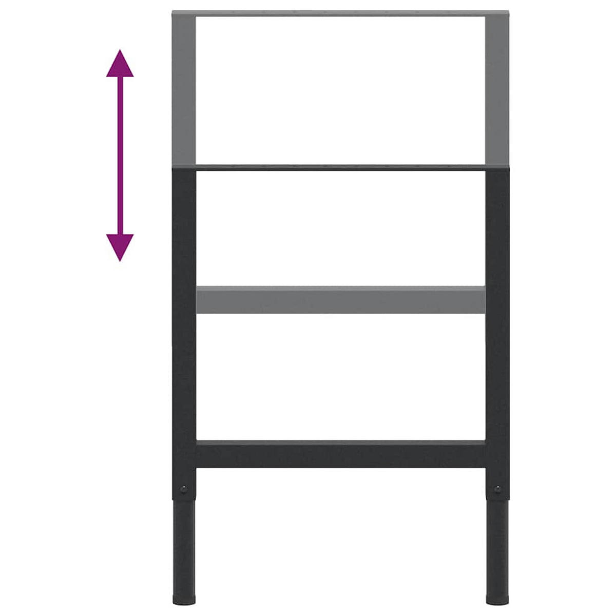 WERKBANKGESTELL Verstellbar 2 Stk. Metall 55/(69-95,5) Cm - Schwarz, Metall (55/95.5/4cm) - vidaXL