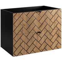 WASCHBECKUNTERSCHRANK TREND Craft Eiche/Schwarz Matt 80/46/60 cm - Eichefarben/Schwarz, Holzwerkstoff (80/60/46cm) - Rodan