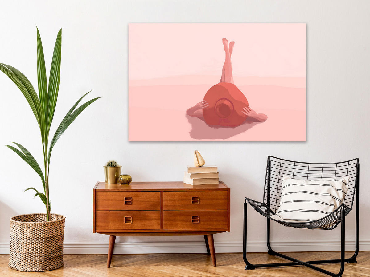 KUNSTDRUCK Rosa 90/60 cm - Pink, Textil (90/60cm) - KUNSTLOFT
