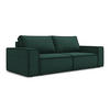 3-SITZER SOFA mit Schlaffunktion Strukturstoff Stoff Grün - Dunkelgrün/Schwarz, Kunststoff/Textil (255/85/105cm) - Makamii