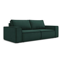3-SITZER SOFA mit Schlaffunktion Strukturstoff Stoff Grün - Dunkelgrün/Schwarz, Kunststoff/Textil (255/85/105cm) - Makamii