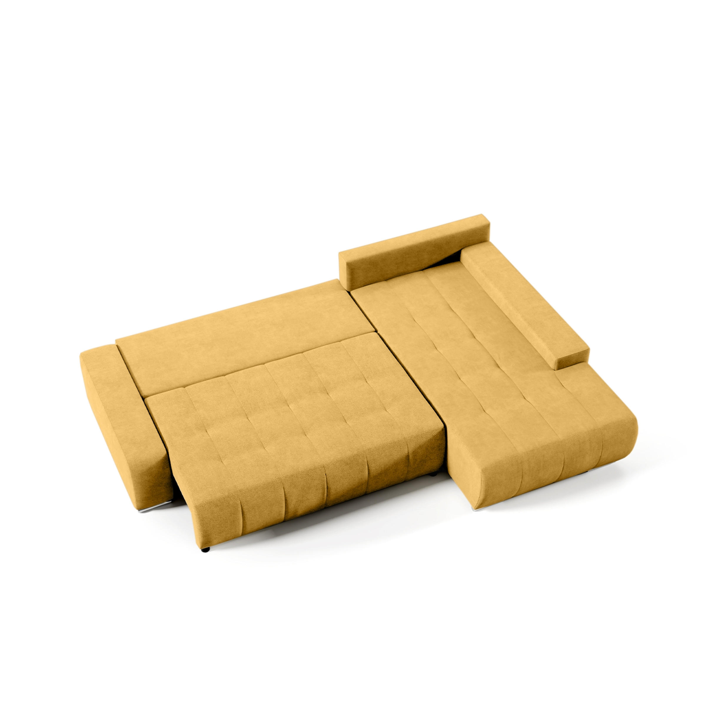 ECKSOFA mit Schlaffunktion Dhaka L, Honig - Honig, Textil (185/265cm) - Fedve