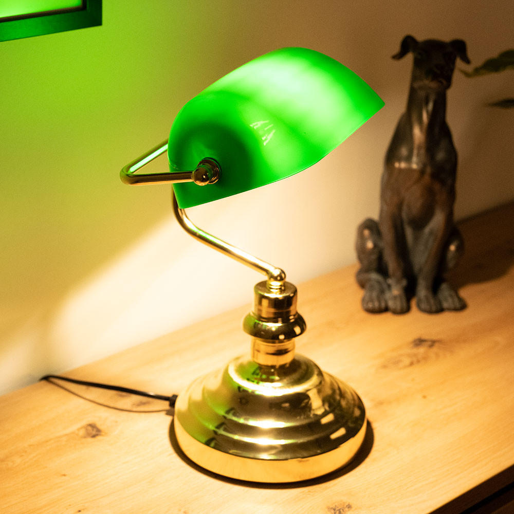 LED SCHREIBTISCHLEUCHTE Antique Grün Acryl - Grün, Metall (25/19/36cm) - Globo Lighting