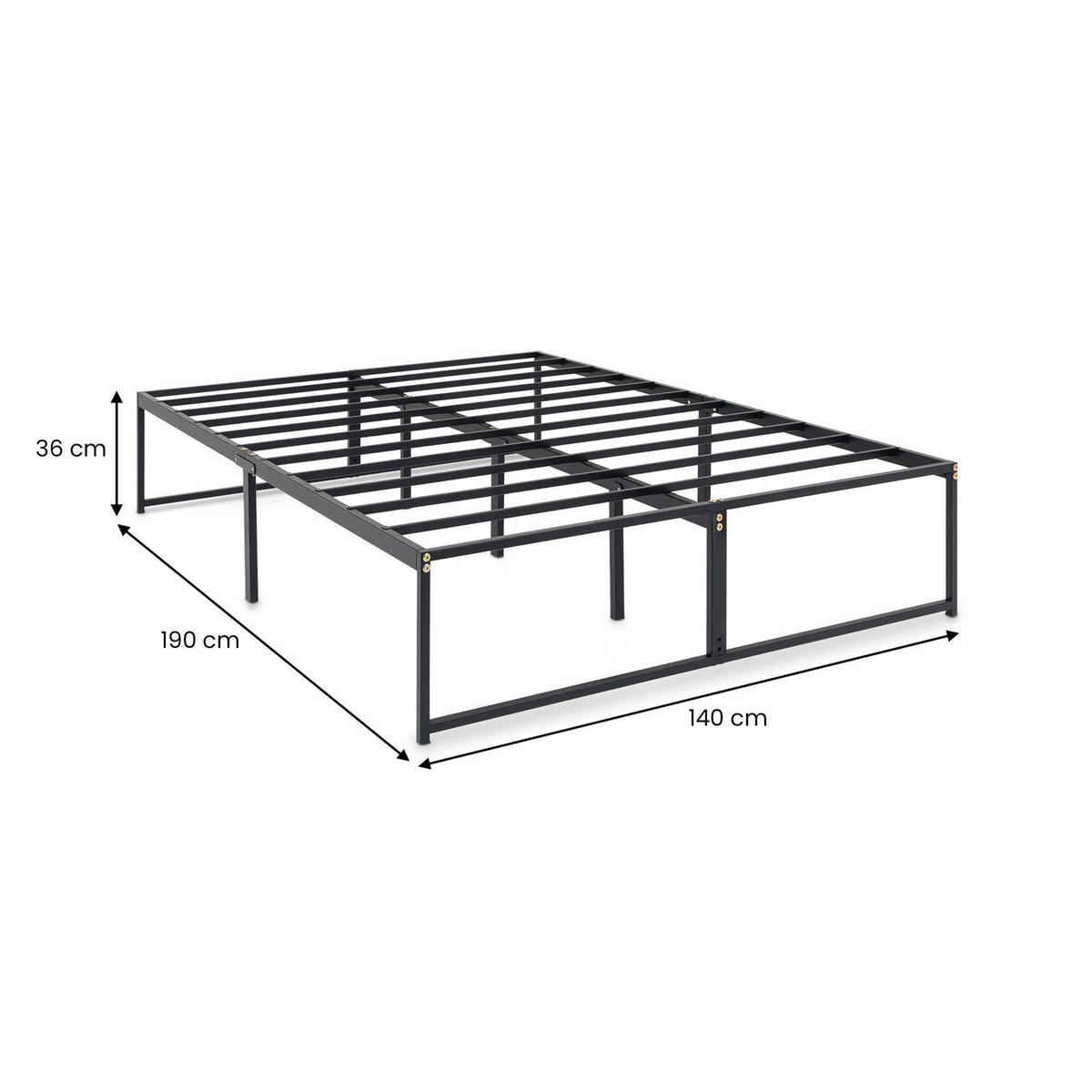 FUTONBETT SOVE 140x190 cm schwarz - Schwarz, Metall (140/190cm) - IDIMEX