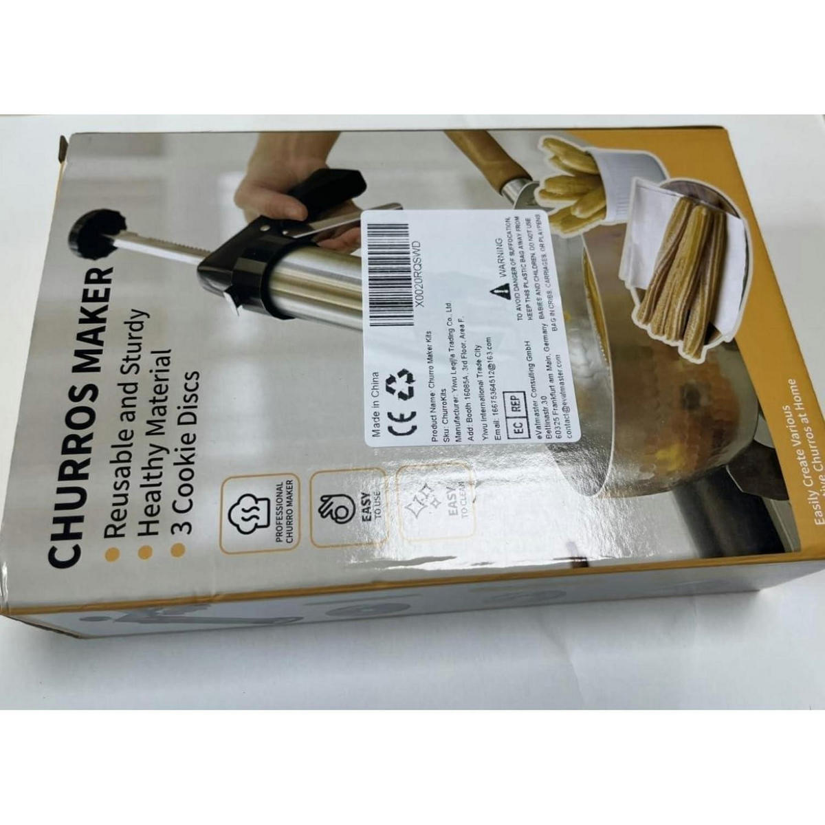 CHURRERA Set mit 3 Düsen Edelstahl Ø 5,6 x 21 cm - Silberfarben, Metall (15/5.6/22cm)