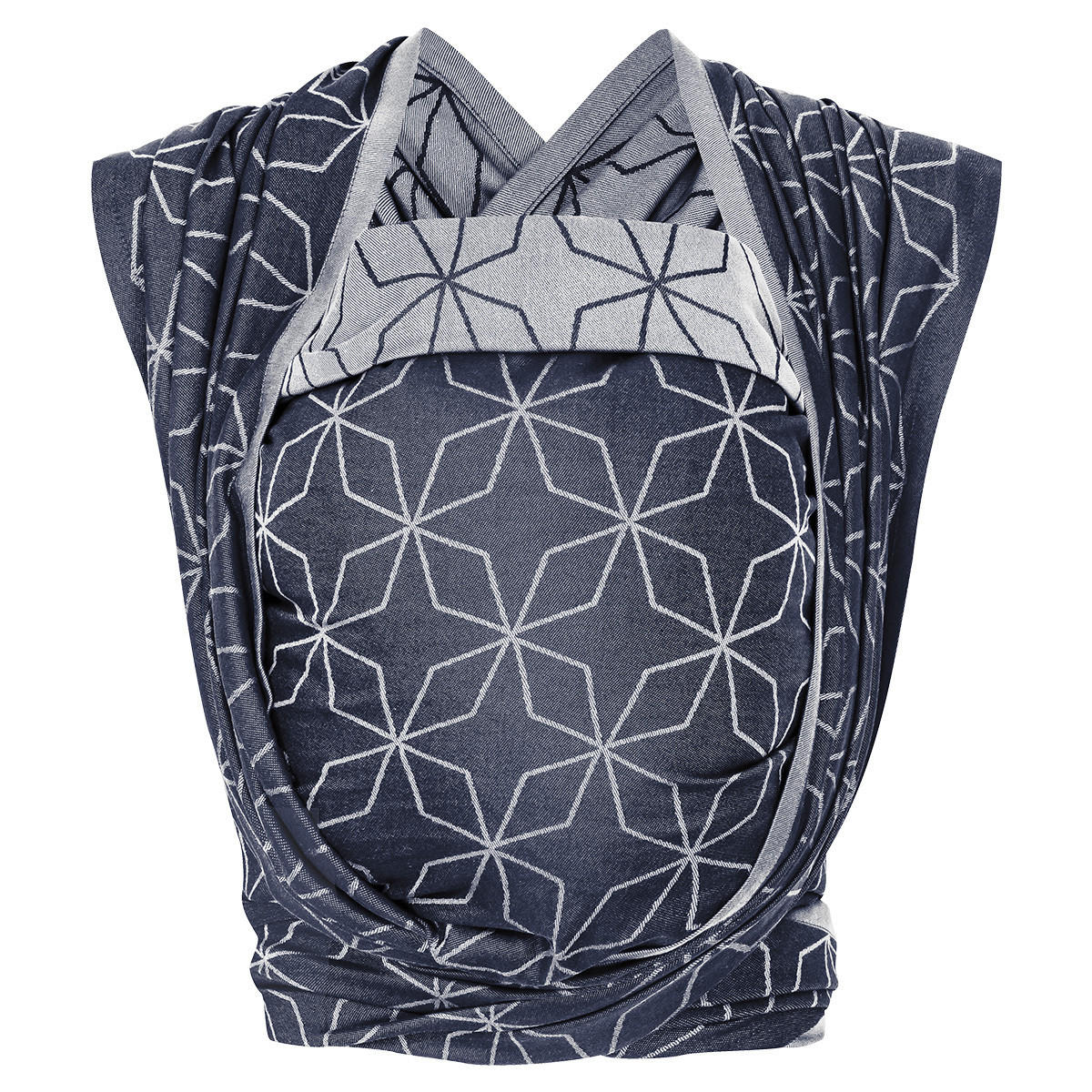 BABYTRAGETUCH Gewebtes Tragetuch kbA - Blaugrau/Dunkelblau, Textil (70/0.1/540cm) - Hoppediz