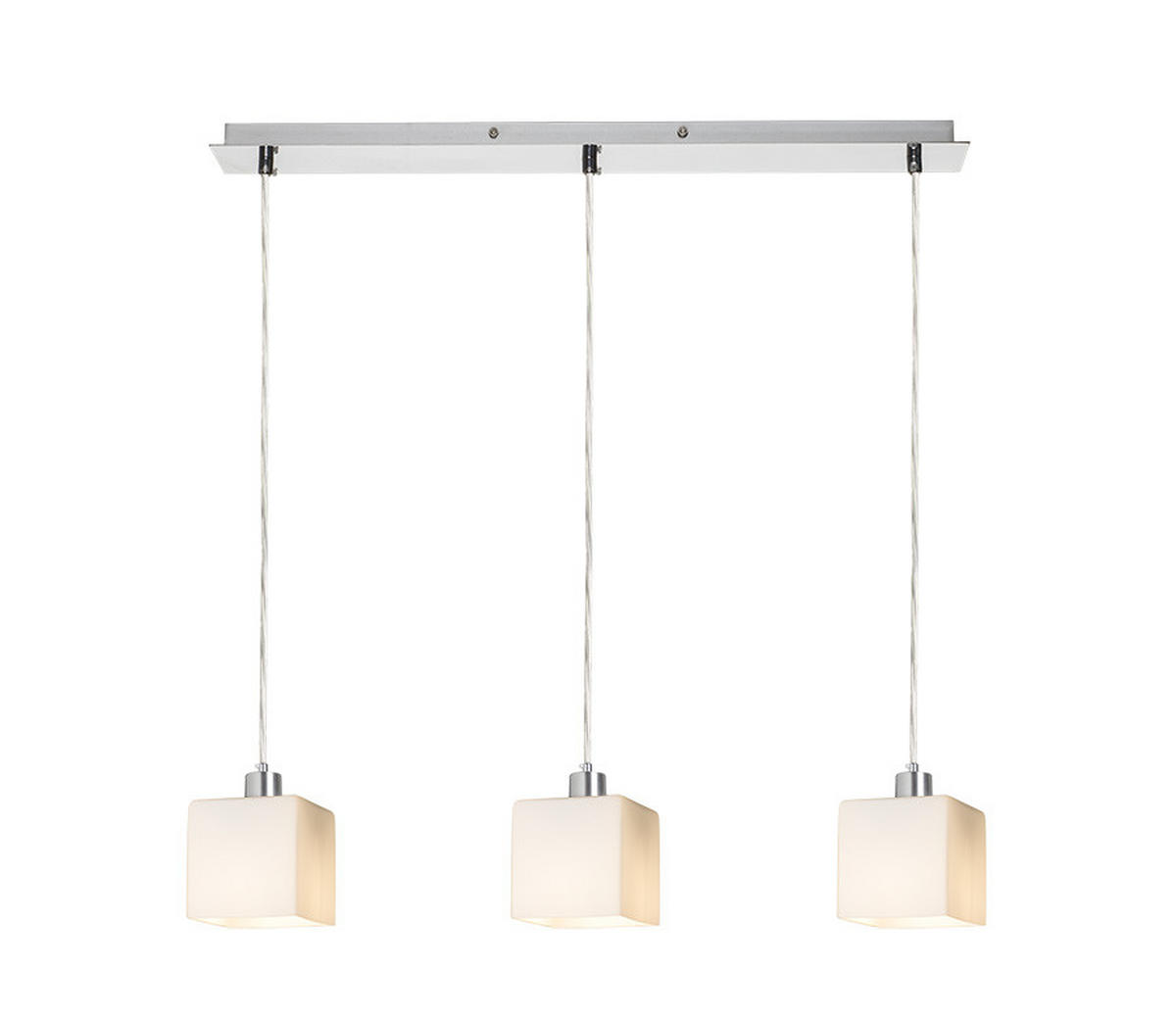 PENDELLEUCHTE DADOS III 60 Opalglas 33 W - Chromfarben, Metall (30/30/120cm) - Rendl