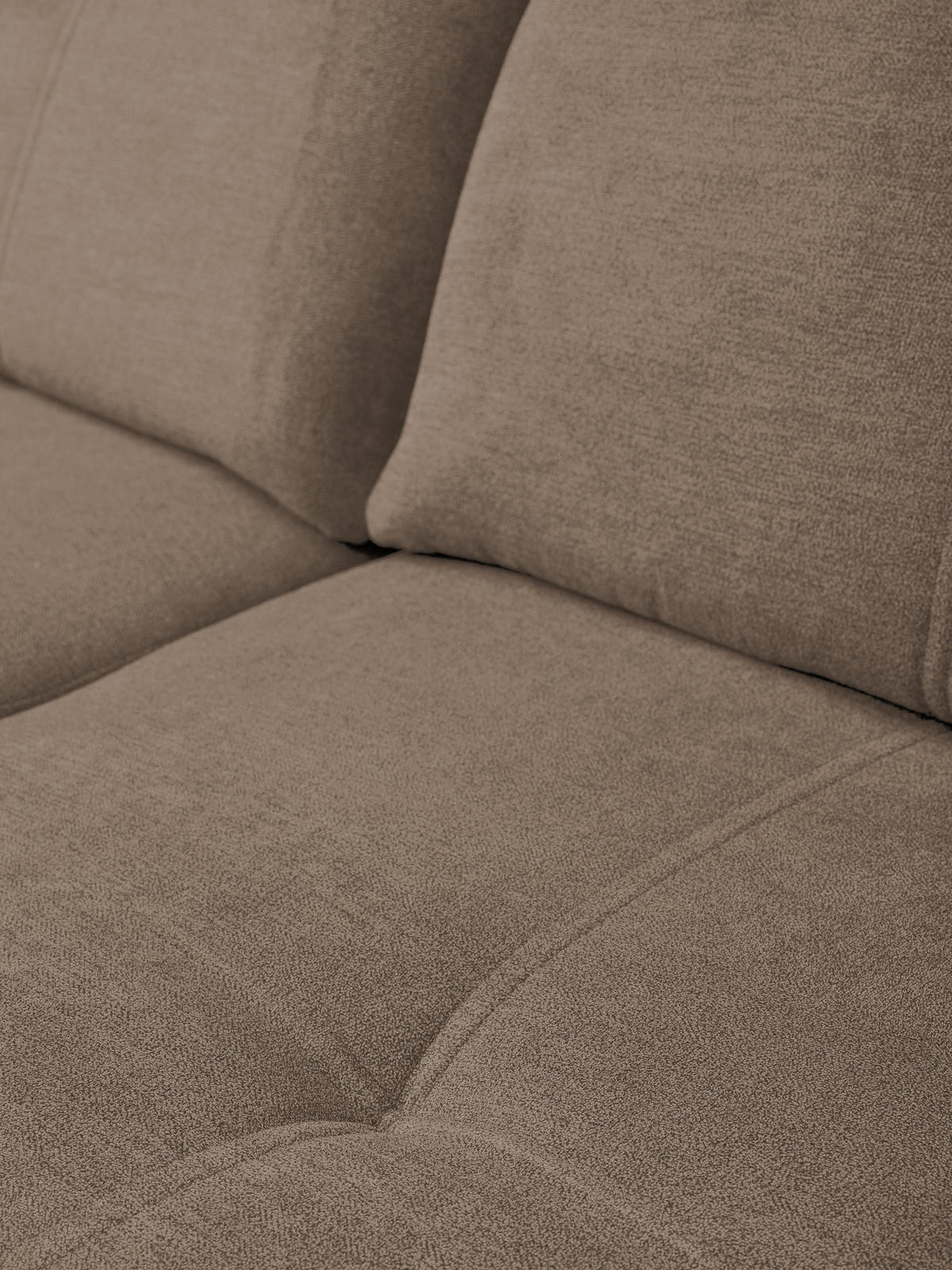 ECKSOFA PANAMA mit Schlaffunktion und Bettkasten, Farbe: Braun, Velourstoff, Ottomane Links - Braun, Textil (270/180cm) - VENASI MÖBEL