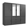 KLEIDERSCHRANK mit Spiegel Der Grenzenlose - Anthrazit, Holzwerkstoff (210/187/58cm) - Mokebo