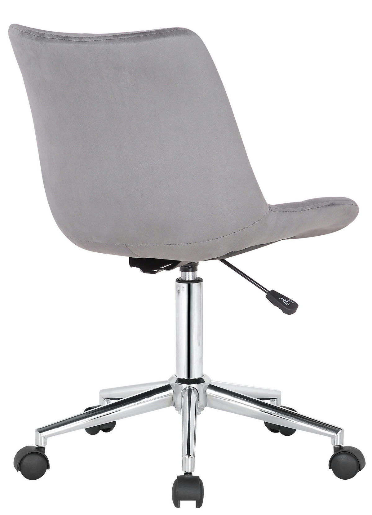 DREHSTUHL Samt grau - Grau, Textil/Metall (46/81/62cm) - CLP