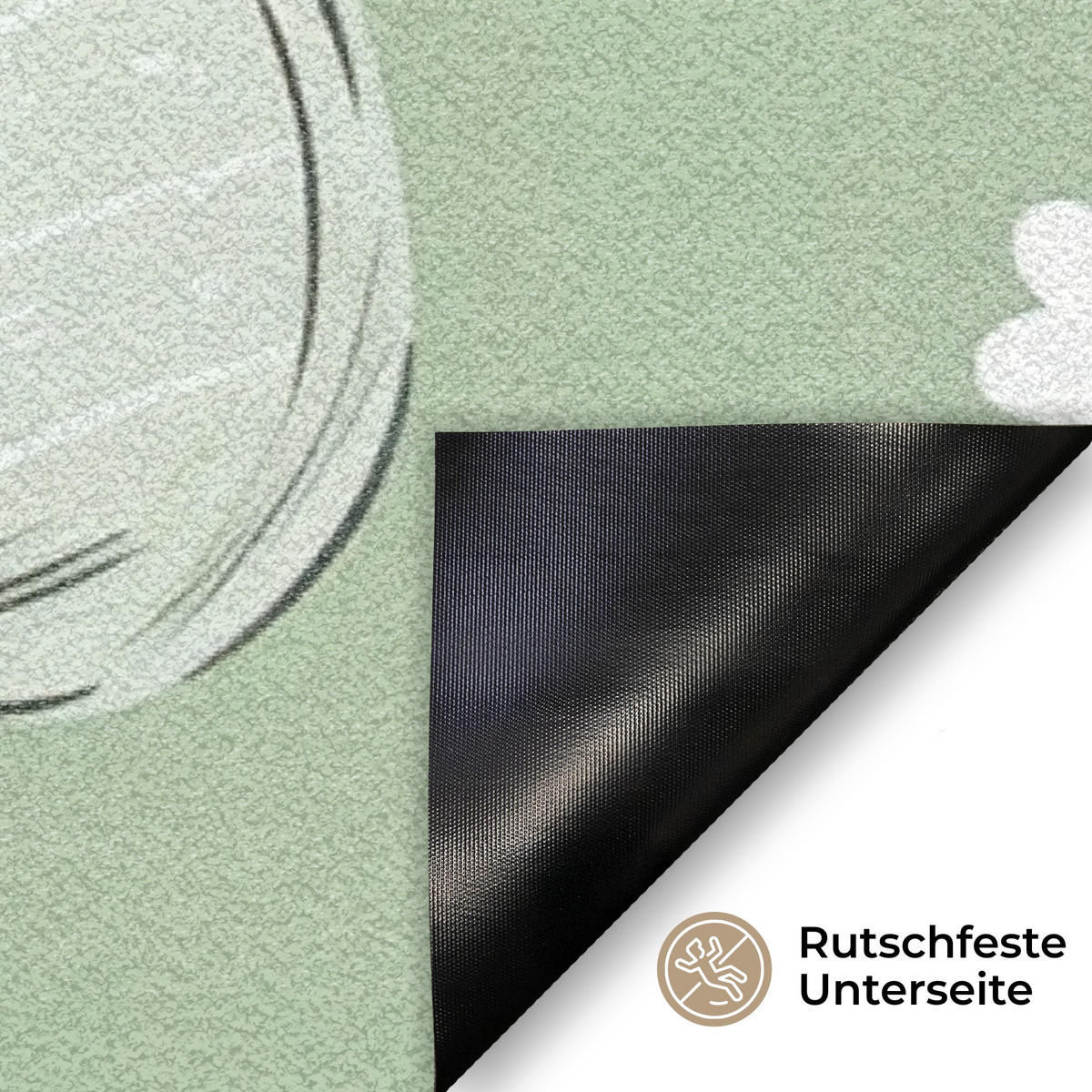 FUSSMATTE Grün - Eier - Muster 90x60 cm - Waldgrün, Kunststoff (60/90cm) - MuchoWow