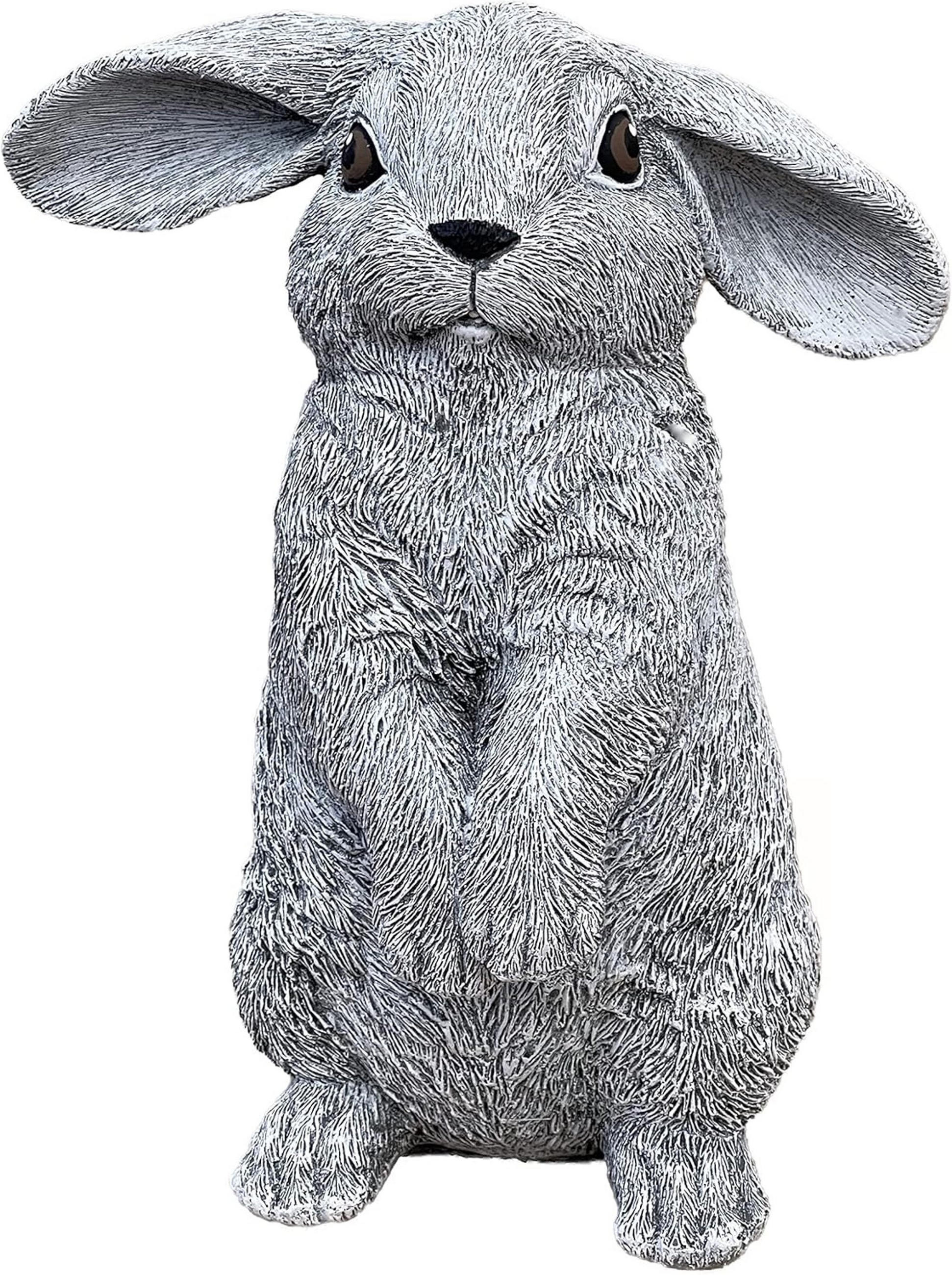 STEINFIGUR Hase Mümmelmann frostfest Steinguss - Grau, Stein (17/23/11cm) - stoneandstyle