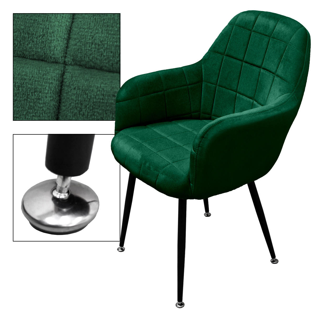 ESSZIMMERSTUHL Samt Grün 4er Set - Grün, Textil (43/83/58cm) - ML-DESIGN