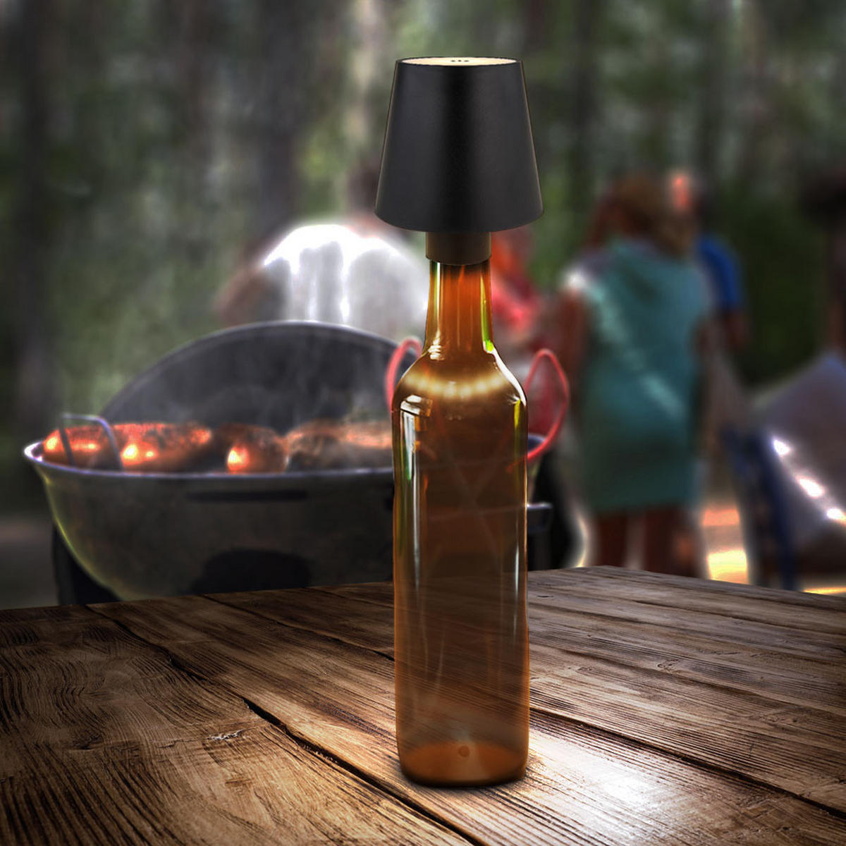 LED TISCHLEUCHTE VANNIE Transparent - Schwarz, Metall (10.6/10.6/13cm) - Globo Lighting