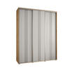SCHWEBETÜRENSCHRANK 235,2/200/45 3-türig - Silberfarben/Weiß, Holz/Metall (200/235/45cm) - Abiks Möbel