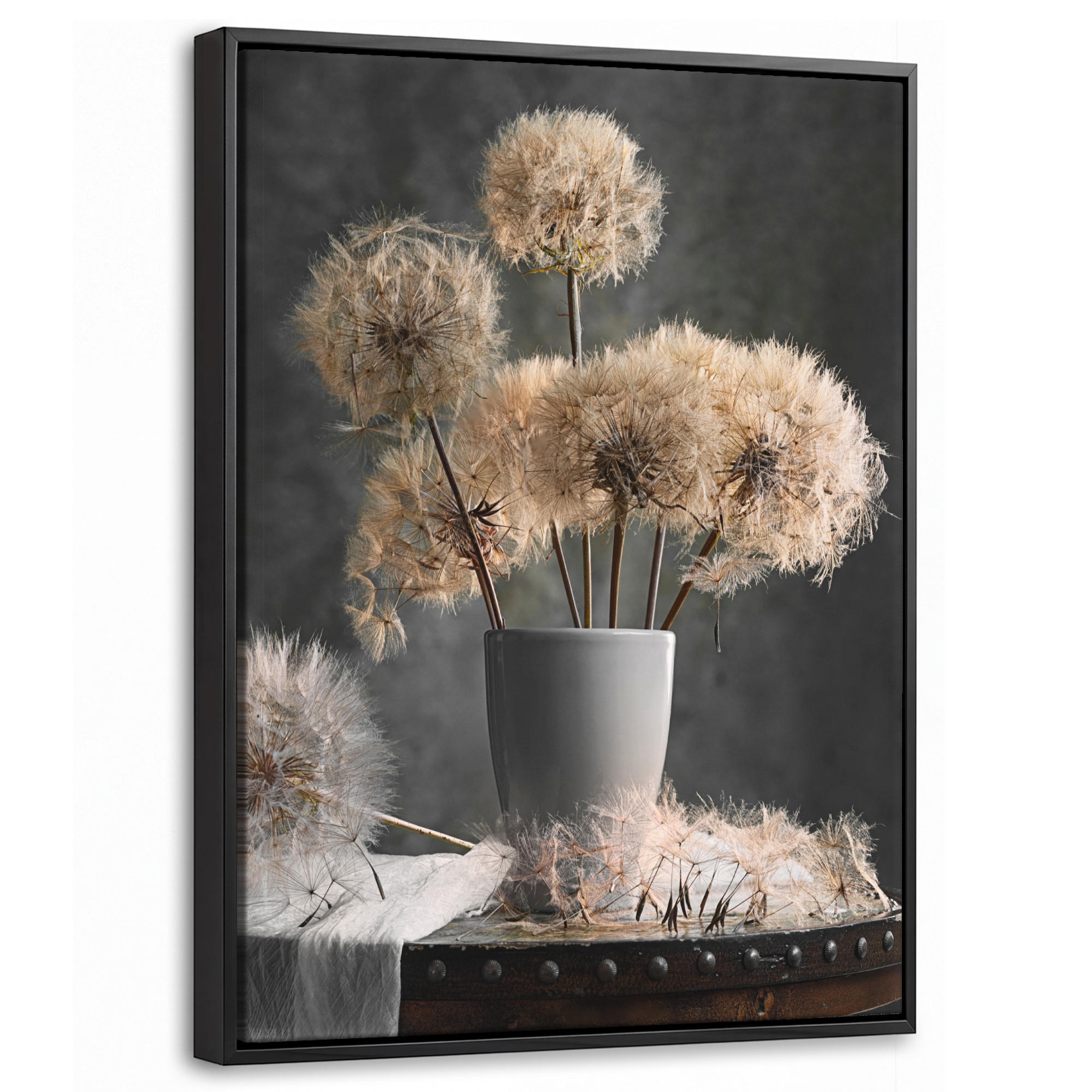 MuchoWow Leinwand Dunkelgrau 30x40 cm