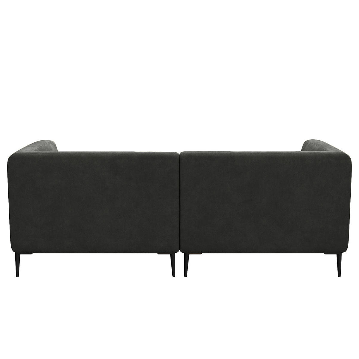 1,5-SITZER ECKSOFA mit Longchair - Schwarz/Grün, Textil/Metall (211/148cm) - home24