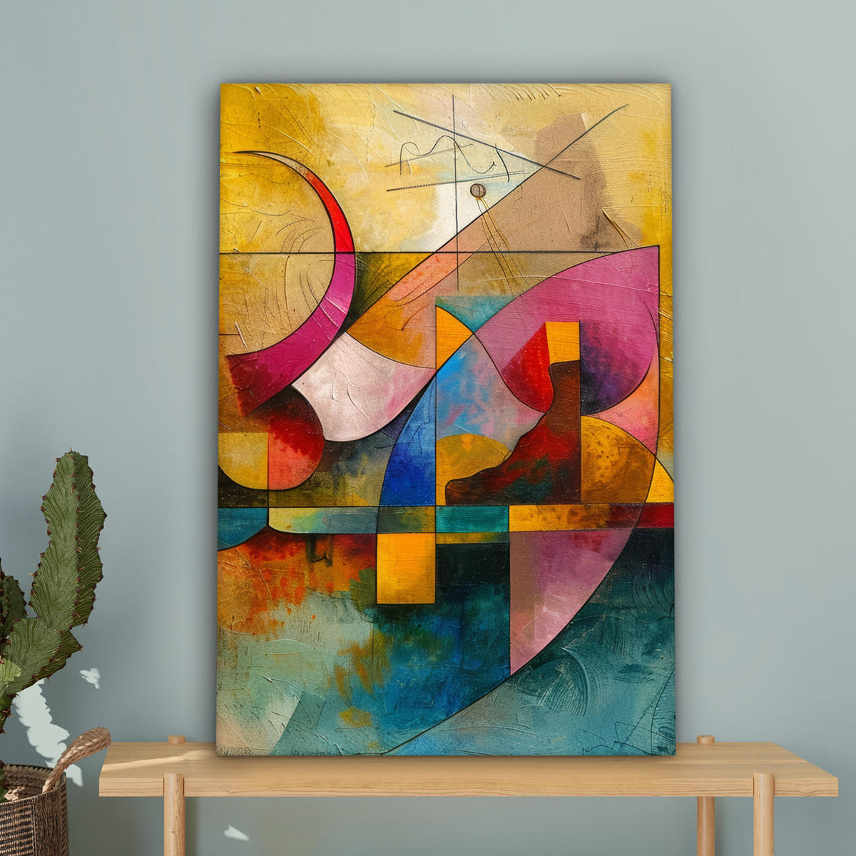 LEINWANDBILD Kunst - Abstrakt - Modern 60x90 cm - Gelb, Textil (60/90cm) - MuchoWow