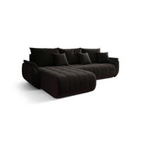 ECKSOFA mit Schlaffunktion TOKYO L Monolith 95 Links - Dunkelbraun, Textil (280/185cm) - Bedante